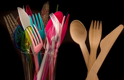 Disposable wooden cutlery