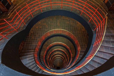 Round staircase in Kontor building Sprinkenhof