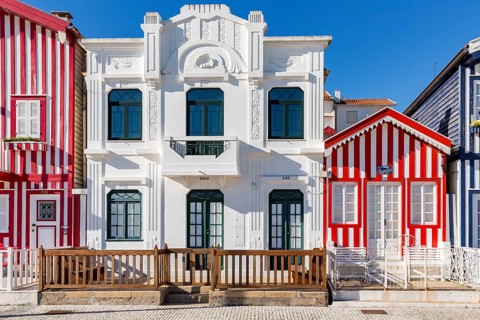 Colorful houses in Costa Nova