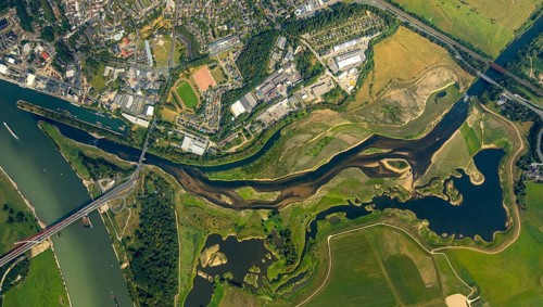 Lippe estuary flowing into Rhine