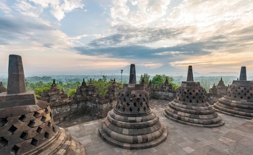 Borobudur Temple at sunrise