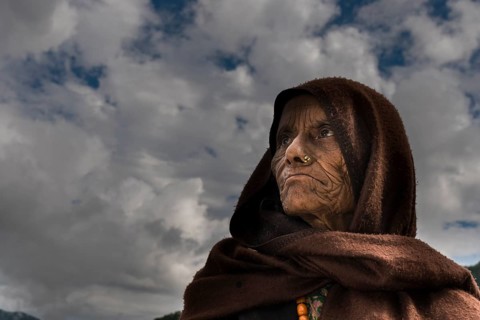 Portrait of an wrinkled
