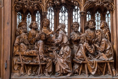 Holy Blood Retable of the Wurzburg carver Tilman Riemenschneider in the city church St. Jakob