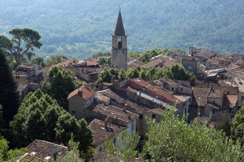 View over city rooftops