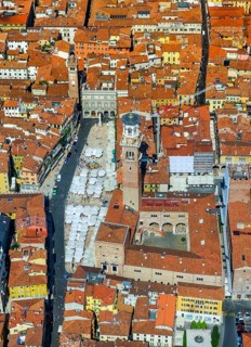 View of city centre with Piazza delle Erbe