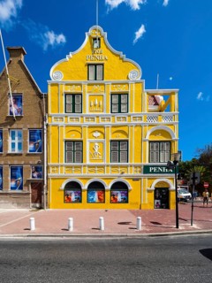 Historic buildings in Dutch-Caribbean colonial style