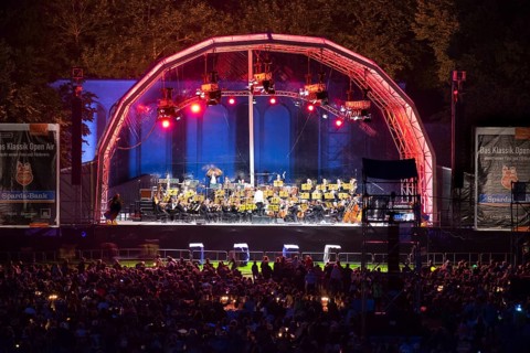 The Nuremberg Symphony Orchestra plays at the Classic Open Air Concert at the Picnic in the Park