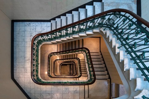 Old staircase in a former office building