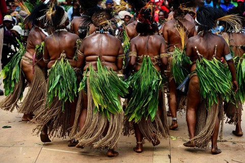 The highland tribes presenting themselves at the annual Sing Sing of Goroka