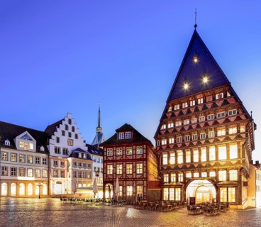 Backeramtshaus and Knochenhaueramtshaus at the market place
