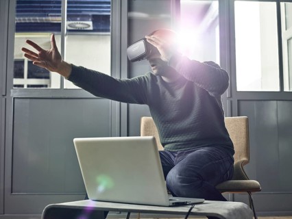 Man with VR goggles