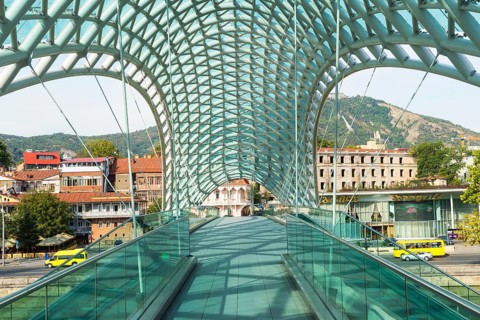 Peace Bridge over the Mtkvari river