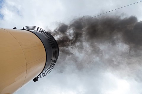 Chimney with black smoke