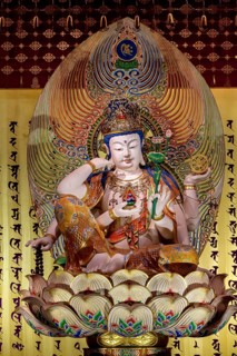 Vishnu statue in lotus flower