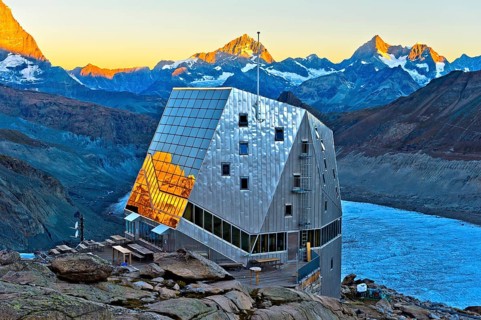 Dawn at the Monte Rosa Hut