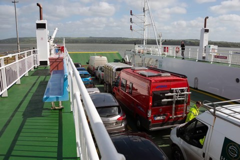 Car ferry on River Shannon