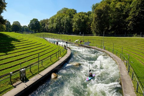 Kayaker on Augsburger Eiskanal