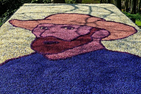 Portrait by Vincent van Gogh from different petals