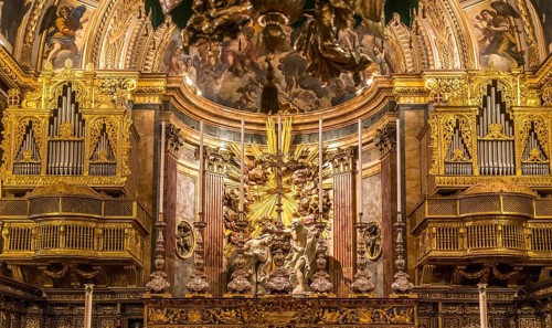 Magnificent organ loft with Saint Trinity