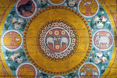 Ceiling fresco with elephants
