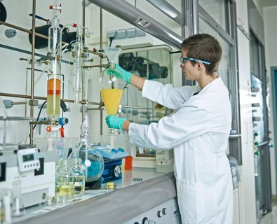 Laboratory chemist in a laboratory