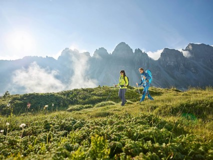 Hikers in mountains