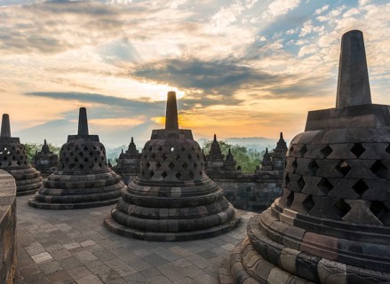 Borobudur Temple at sunrise