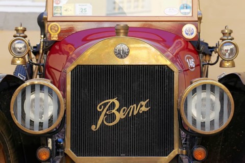 Benz lettering on radiator of classic car