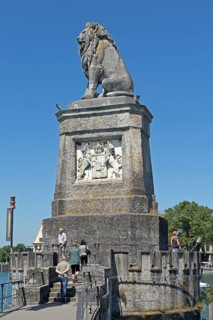 Lion statue in the harbor of Lindau