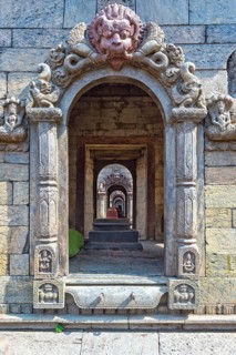 View through a row of shrines