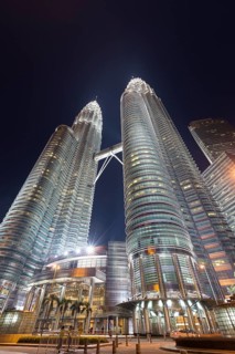 Petronas twin towers at dusk