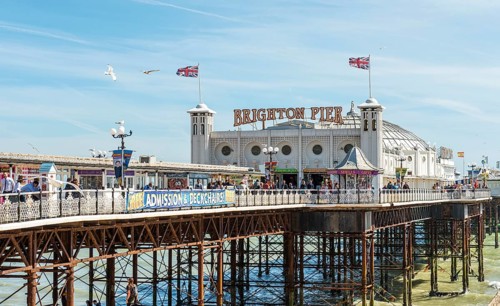 Tourists on the Brighton Palace Pier
