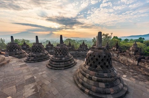 Borobudur Temple at sunrise