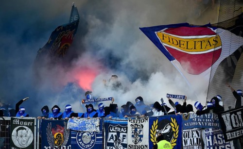 Radical fans at soccer match