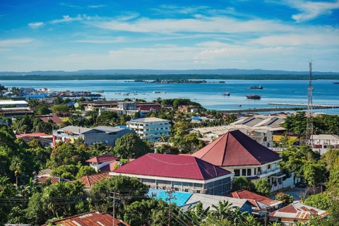 View of city with harbor