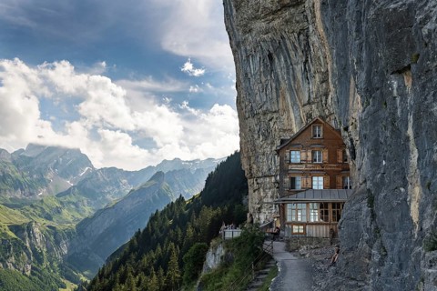 Aescher guesthouse near Wildkirchli below the Ebenalp