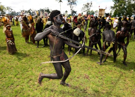 The highland tribes presenting themselves at the annual Sing Sing of Goroka