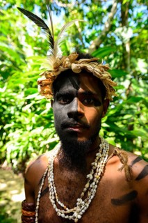 Tribal warrior in the Ekasup Cultural Village