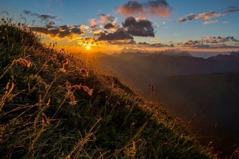 Ausserfern mountains at sunrise