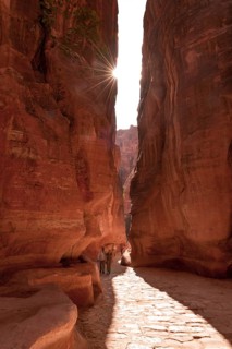 Tourists in the gorge Siq