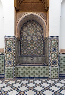 Tiled fountain at Dar Si Said Museum