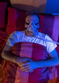 Man with sleep apnea syndrome