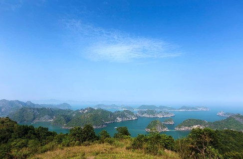 Limestone karst formations in Lan Ha Bay