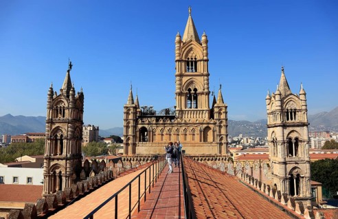 On the roof of the Cathedral of Maria Santissima Assunta