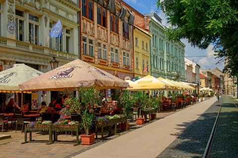 Main street with gastronomy