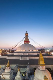 Dusk at Boudhanath stupa