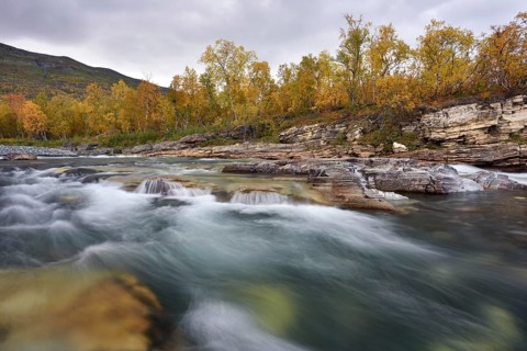River Abiskojakka River flows through Abisko Canyon