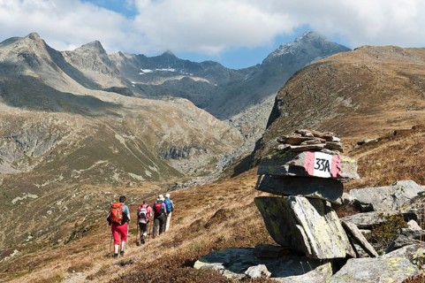 Hikers on hiking trail