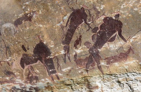 San rock paintings in a cave