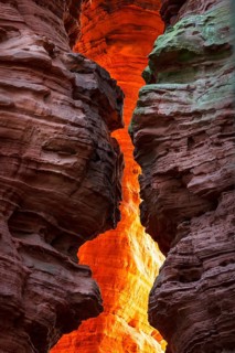 Altschlossfelsen glowing orange-red through the inciding sun